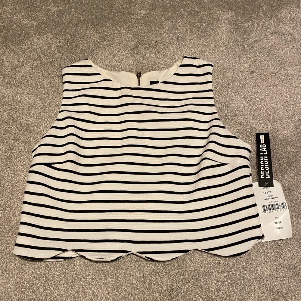 Striped Crop Top - Design Lab XS NWT